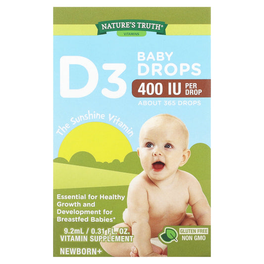 Nature's Truth Vitamin Baby Drops 400 Iu Vitamin D3 0.31 Fl Oz Vitamins & Supplements Pasteur Pharmacy