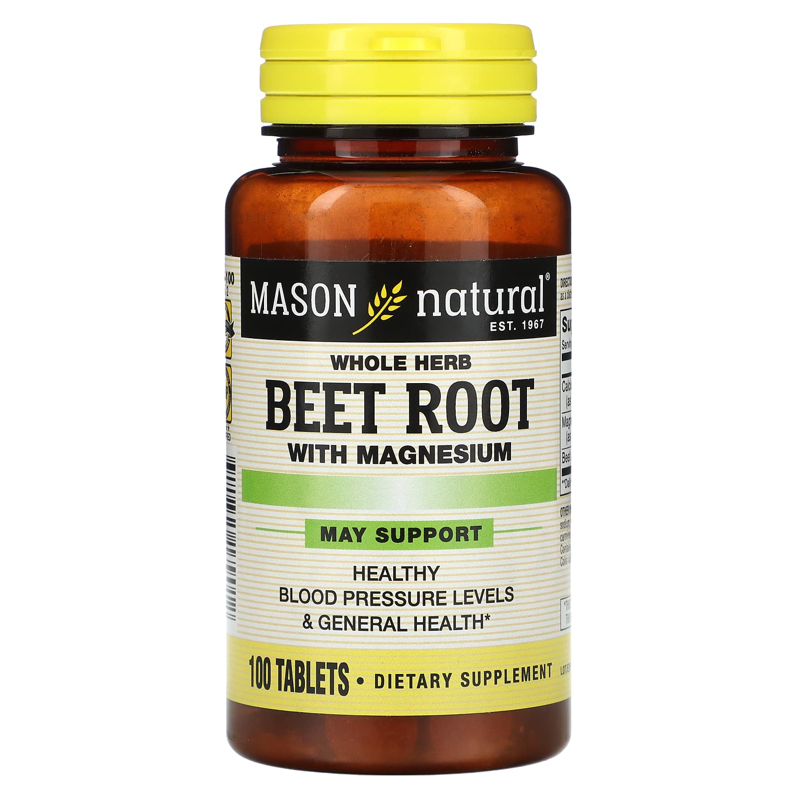 Mason Natural® Beet Root (500 mg) with Magnesium Vitamins & Supplements Pasteur Pharmacy