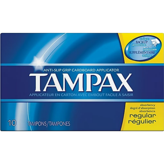 Tampax Cardboard Tampons Regular Absorbency, Anti-Slip Grip, LeakGuard Skirt, Unscented Tampons Pasteur Pharmacy