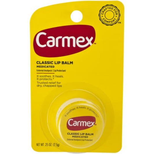 Carmex Classic Lip Balm Medicated, 0.25 oz Jar – Soothing Relief for Dry, Chapped Lips Lip Balms & Treatments Pasteur Pharmacy