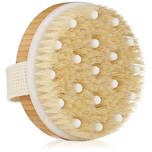 Touch Me Dry / Wet Body Brush By - Natural Boar's Bristle - Remove Dead Skin And Toxins, Cellulite Treatment, Exfoliates, Stimulates Blood Circulation, Massage 2-in-1 Bath Brushes Pasteur Pharmacy