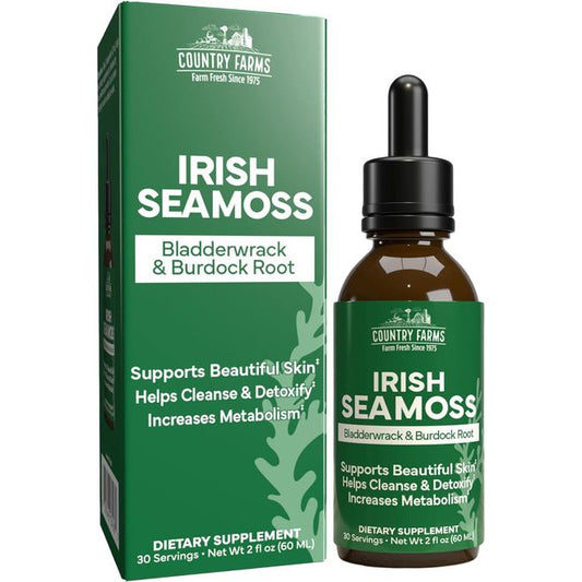 Country Farms® Irish Sea Moss with Bladderwrack & Burdock Root – 2 oz Liquid Drops Vitamins & Supplements Pasteur Pharmacy