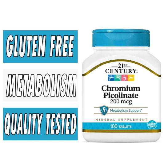 21st Century Chromium Picolinate 200 Mcg 100Ct Vitamins & Supplements Pasteur Pharmacy