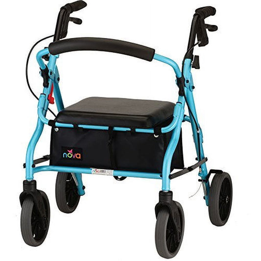 Nova Ortho-Med Zoom Rollator Walker With 18" Seat Height, Sky Blue Walkers Pasteur Pharmacy