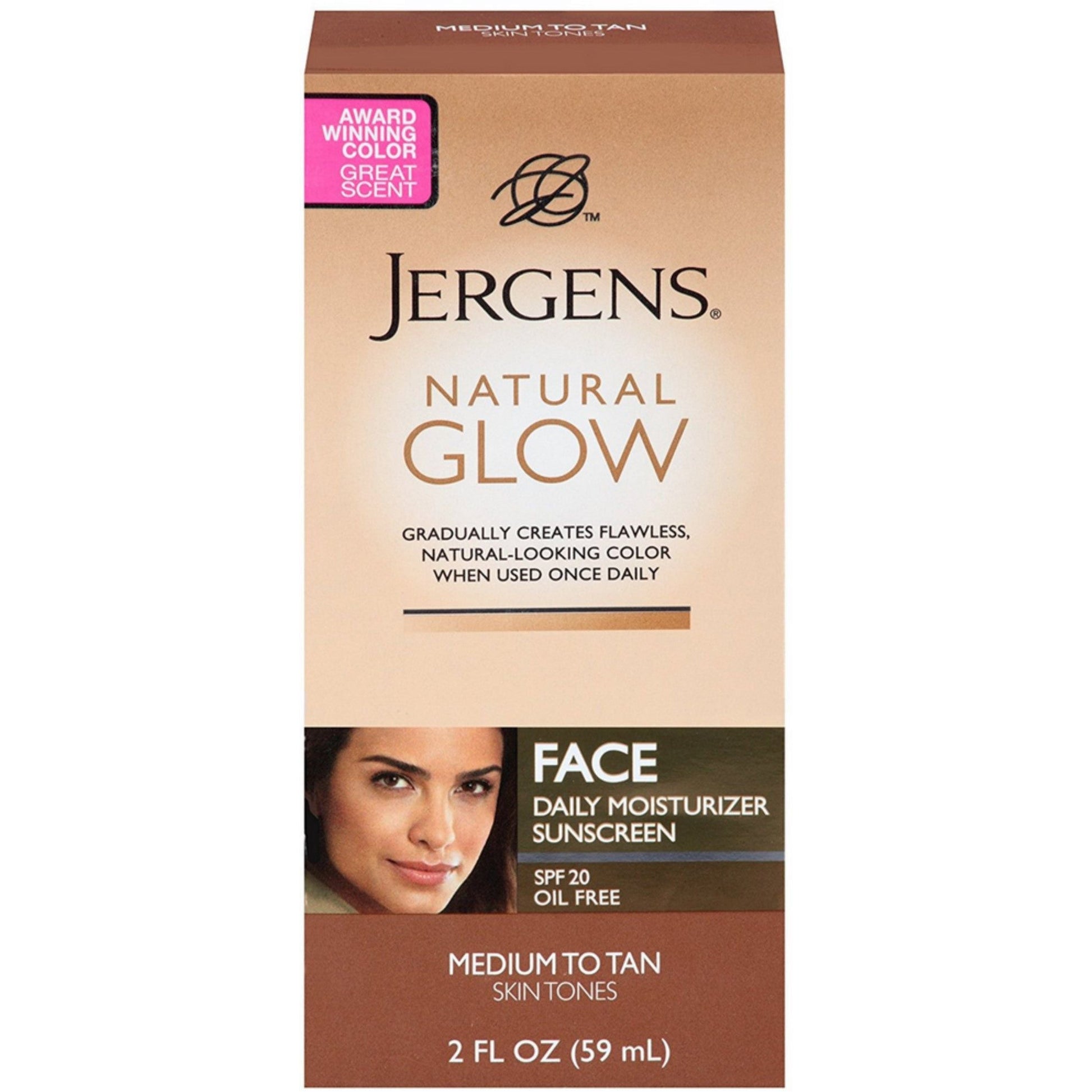 Jergens 2 Pack - Natural Glow Daily Facial Moisturizer SPF 20, Medium To Tan Skin Tones 2 Oz Lotion & Moisturizer Pasteur Pharmacy