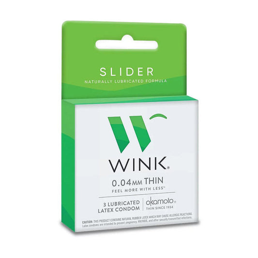 Okamoto® Wink Slider 0.04 mm Thin Lubricated Condoms Condoms Pasteur Pharmacy