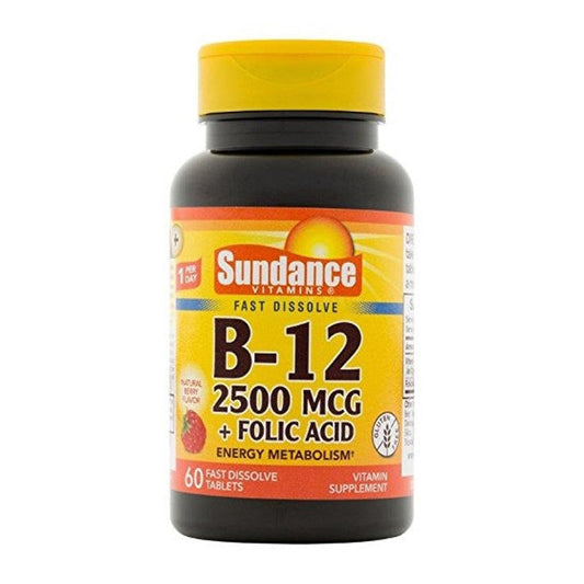 Sundance Vitamin B12 Plus Folic Acid Tablets, 2500 Mcg Vitamins & Supplements Pasteur Pharmacy