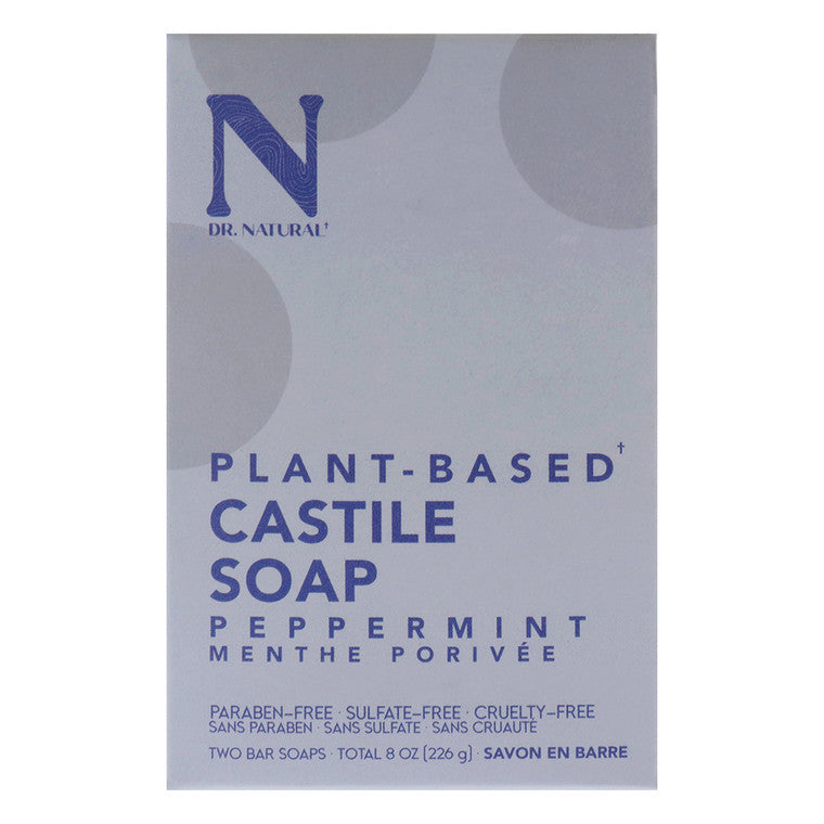 Dr. Natural Pure Castile Bar Soap Peppermint 8 Oz Bar Soap Pasteur Pharmacy