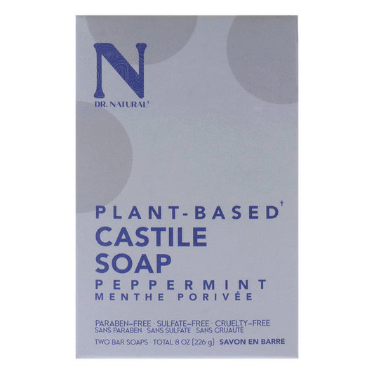 Dr. Natural Pure Castile Bar Soap Peppermint 8 Oz Bar Soap Pasteur Pharmacy