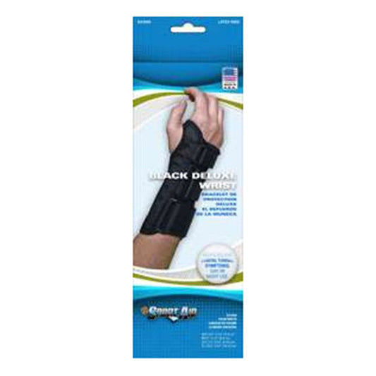 Sport Aid SA3900 Deluxe Wrist Brace – Comfortable Support (Right Hand, Large, Black) Bowling Wrist Supports Pasteur Pharmacy