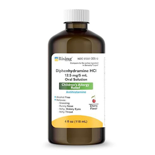 Diphenhydramine Hcl 12.5 Mg, Kids Allergy Syrup, 4 Oz Medicine Cabinets Pasteur Pharmacy