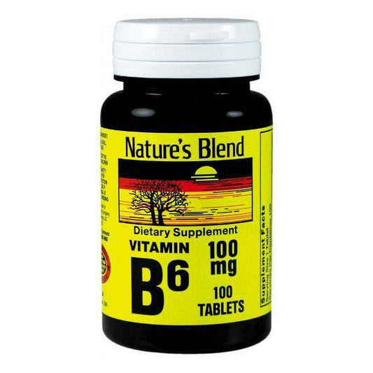 Nature's Blend® Vitamin B6 – 100 mg Energy &amp; Nerve Support (Tablets) Vitamins & Supplements Pasteur Pharmacy