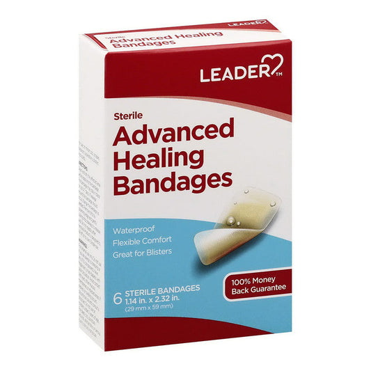 Leader Adhesive Bandages Advanced Healing Waterproof Large 6 Ct Medical Tape & Bandages Pasteur Pharmacy