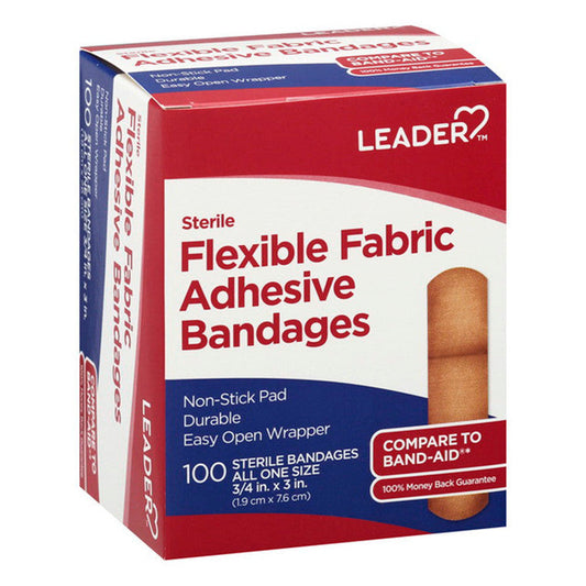Leader Health Care Adhesive Bandages, Flexible Fabric, All One Size Medical Tape & Bandages Pasteur Pharmacy