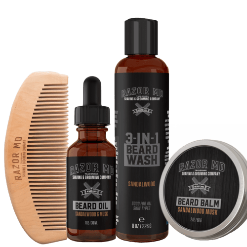 ENSEMBLE BARBE ET COFFRET CADEAU - LOT DE 4