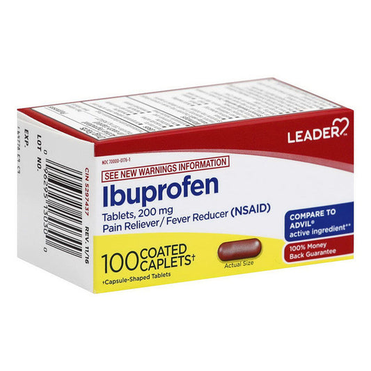 Leader Health Care Ibuprofen, 200 Mg Coated Tablets Medicine & Drugs Pasteur Pharmacy