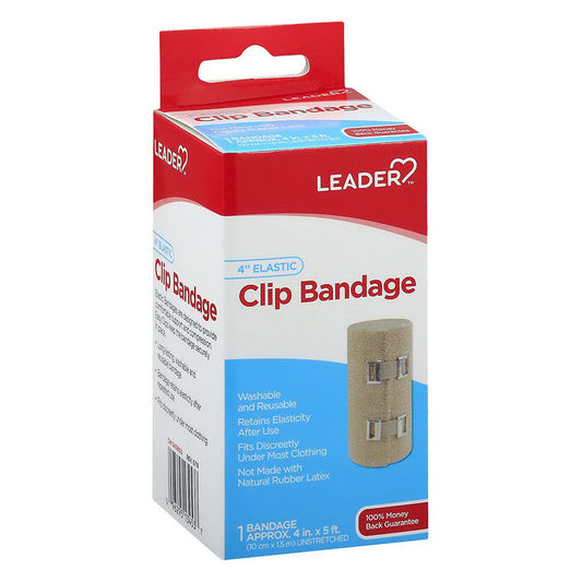 Leader Health Care Clip Bandage, Elastic, 4 Inch Medical Tape & Bandages Pasteur Pharmacy