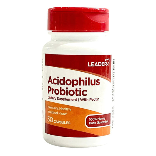 Leader Acidophilus Probiotic, Digestive Health Support, 30 Dietary Capsules Vitamins & Supplements Pasteur Pharmacy