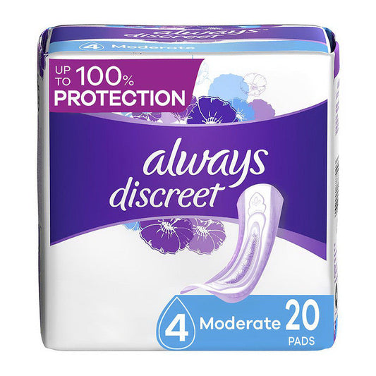 Always Discreet Incontinence Pads, Moderate Absorbency, Regular Length, (3 Packs of 20) Incontinence Aids Pasteur Pharmacy