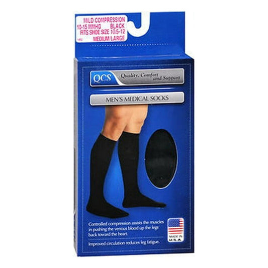 Scott Specialties QCS Men's Medical Socks Mild Black Medium/Large - 1 Pair Socks Pasteur Pharmacy