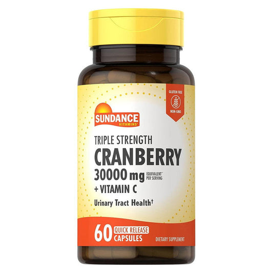 Sundance Vitamins Ultra Triple Strength Cranberry 15,000 Mg + Vitamin C - 60 Capsules Vitamins & Supplements Pasteur Pharmacy