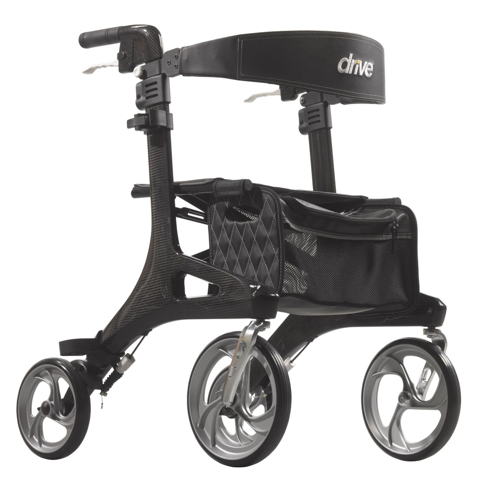 Drive Medical Nitro Elite CF Carbon Fiber Walker Rollator, Black Walkers Pasteur Pharmacy