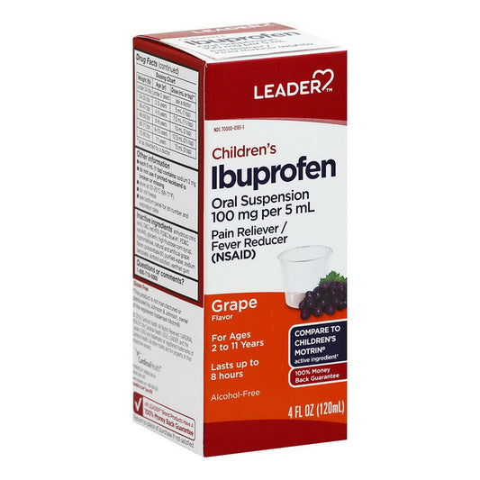 Leader Tm Children's, Pain & Fever Liquid Grape 4 Oz(Compare To Childrens Motrin) Grapes Pasteur Pharmacy