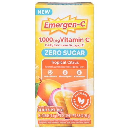 Emergen-C Vitamin Zero Sugar, 1000 Mg, Tropical Citrus Vitamins & Supplements Pasteur Pharmacy