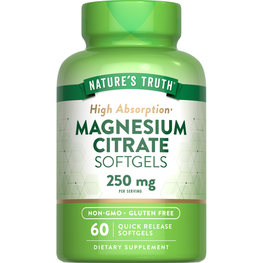 Nature's Truth Magnesium Citrate, High Absorption, 250 Mg, Softgels
