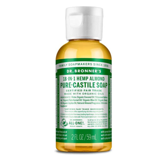 Dr. Bronner's Organic 18-in-1 Hemp Pure Castile Liquid Soap Almond 2 Fl. Oz Bath & Body Pasteur Pharmacy