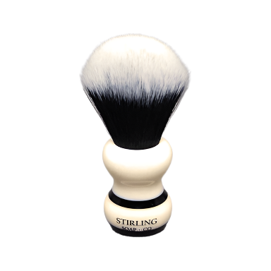 Stirling Soap Co. Synthetic 2-Band Black Stripe Handle Shaving Brush Shaving Brush Pasteur Pharmacy