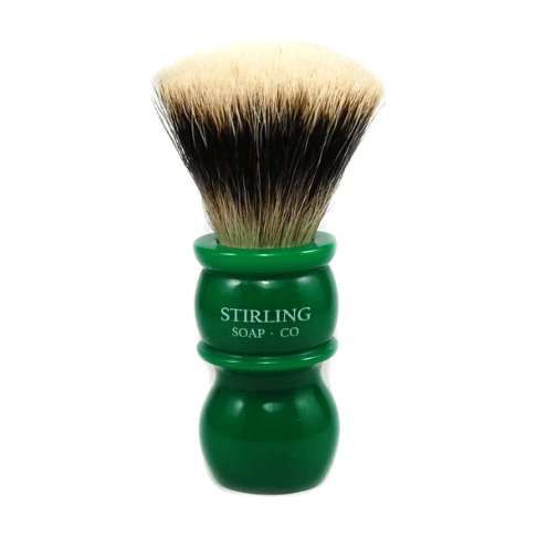 Stirling Soap Co. Green Handle Fan Knot Badger Shaving Brush Shaving Brush Pasteur Pharmacy