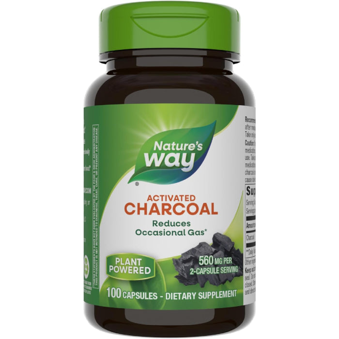Nature's Way Activated Charcoal 280 mg - 100 Capsules Vitamins & Supplements Pasteur Pharmacy