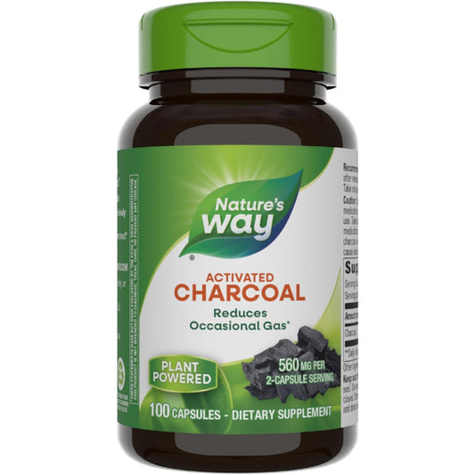 Nature's Way Activated Charcoal 280 mg - 100 Capsules Vitamins & Supplements Pasteur Pharmacy