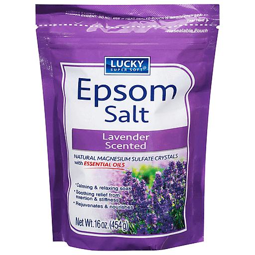 Lucky Super Soft Epsom Salt, Lavender Scented 16 Oz Bath Salts Pasteur Pharmacy