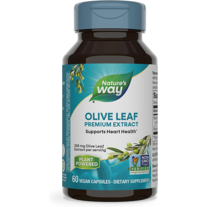 Nature's Way Premium Extract, Olive Leaf, 250 Mg, 60 Vegan Capsules Vitamins & Supplements Pasteur Pharmacy