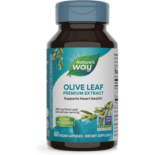 Nature's Way Premium Extract, Olive Leaf, 250 Mg, 60 Vegan Capsules Vitamins & Supplements Pasteur Pharmacy