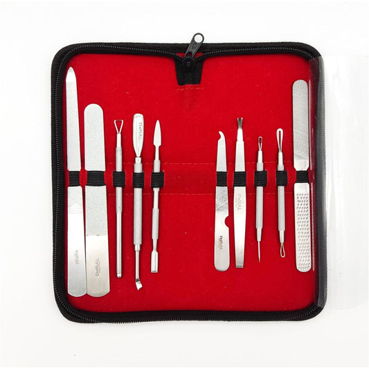 Dural Manicure/ Pedicure/Facial Complete Kit with Leather Case Stainless Steel (Grade A+) Manicure/Pedicure/Facial Kit Pasteur Pharmacy