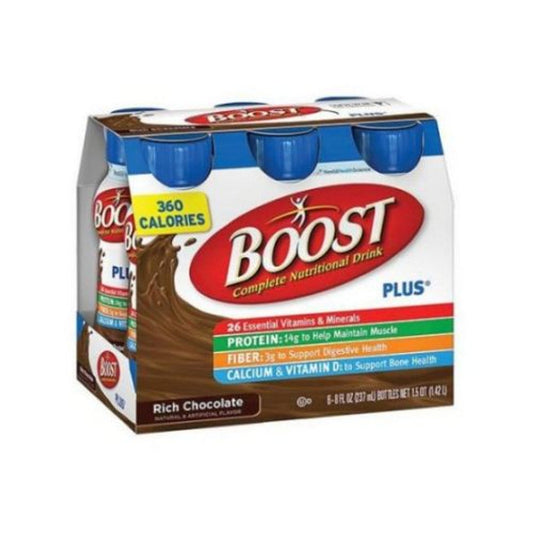 Boost Plus Rich Chocolate Nutritional Drink, 8 Fluid Ounce, 24 Per Case Beverages Pasteur Pharmacy