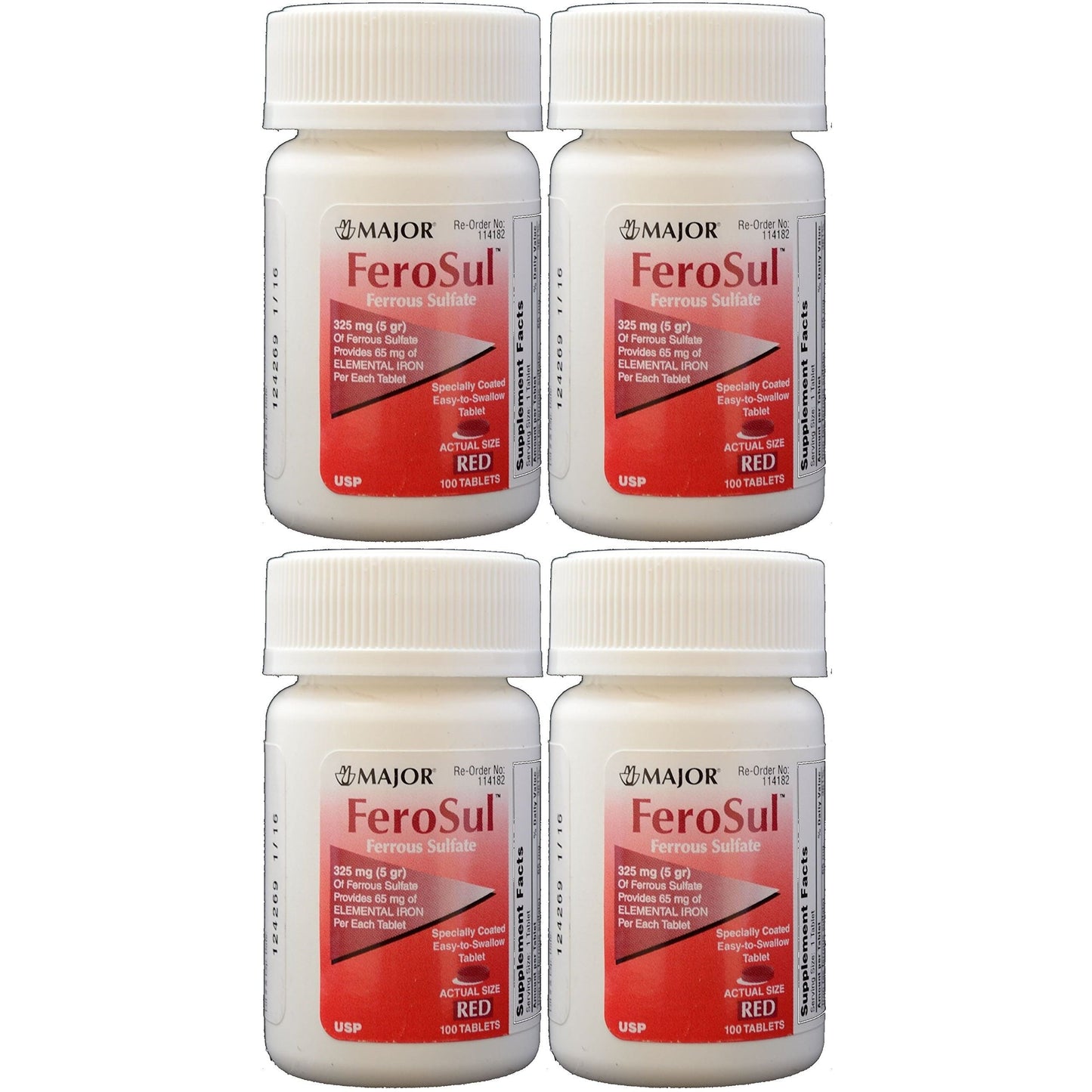 Major FeroSul Ferrous Sulfate 325mg, 100 Tablets Health & Beauty Pasteur Pharmacy