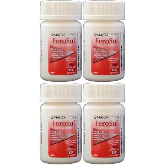 Major FeroSul Ferrous Sulfate 325mg, 100 Tablets Health & Beauty Pasteur Pharmacy