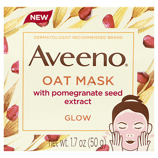 Aveeno Oat Mask, Glow, With Pomegranate Seed Extract 1.7 Oz Masks Pasteur Pharmacy