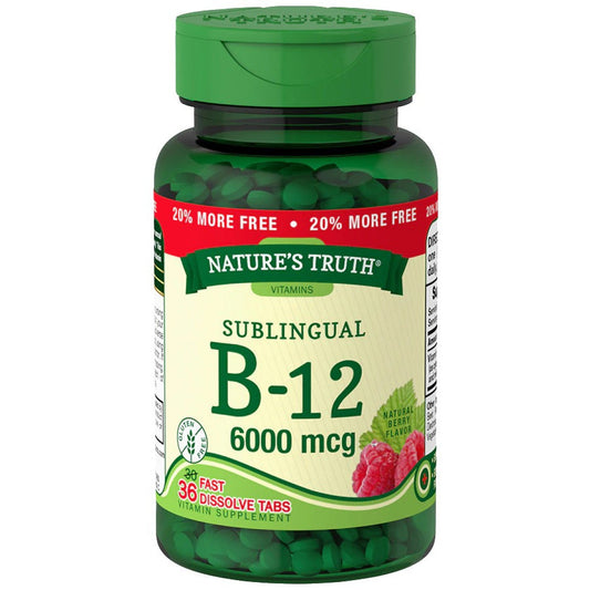NT B-12 Tb 6000 Mcg 30+6 Bns Sl Bry Vitamins & Supplements Pasteur Pharmacy