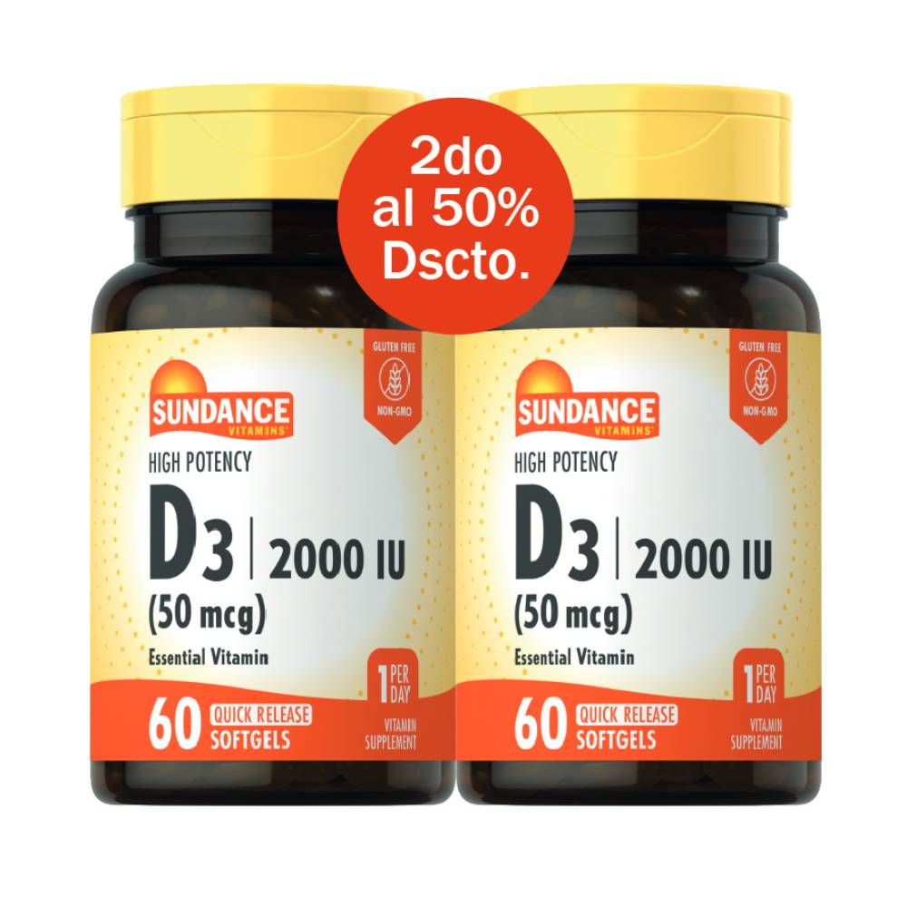 Sundance D3 2000 IU Quick Release – 60 Softgels Vitamins & Supplements Pasteur Pharmacy