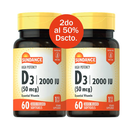 Sundance D3 2000 IU Quick Release – 60 Softgels Vitamins & Supplements Pasteur Pharmacy