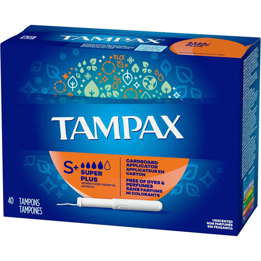 Tampax Tampons, Cardboard Applicator, Super Plus Absorbency, Unscented Tampons Pasteur Pharmacy
