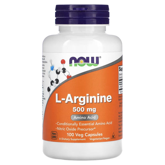 NOW Foods L-Arginine Pure Powder - Nitric Oxide Precursor, 500g Vitamins & Supplements Pasteur Pharmacy