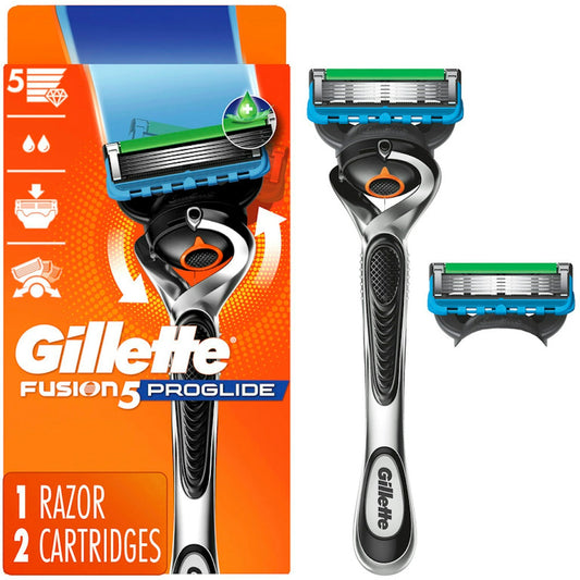 Gillette Fusion ProGlide Men's Razor Handle + 2 Blade Refills Razor Blades Pasteur Pharmacy
