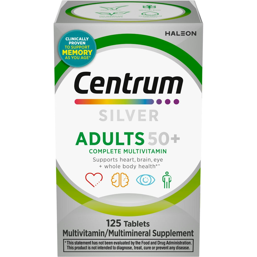 Centrum® Silver® Multivitamin for Adults 50 Plus – 125 Tablets Vitamins & Supplements Pasteur Pharmacy