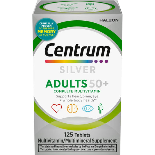 Centrum® Silver® Multivitamin for Adults 50 Plus – 125 Tablets Vitamins & Supplements Pasteur Pharmacy